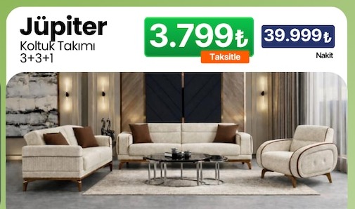 Jupiter Koltuk Takımı 3+3+1