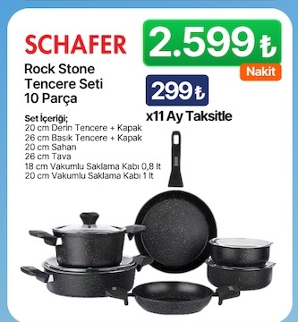 Schafer Rock Stone Tencere Seti 10 Parça
