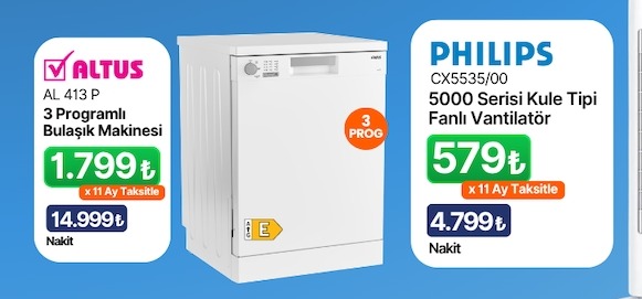 Altus Al 413 P 3 Programlı Bulaşık Makinesi