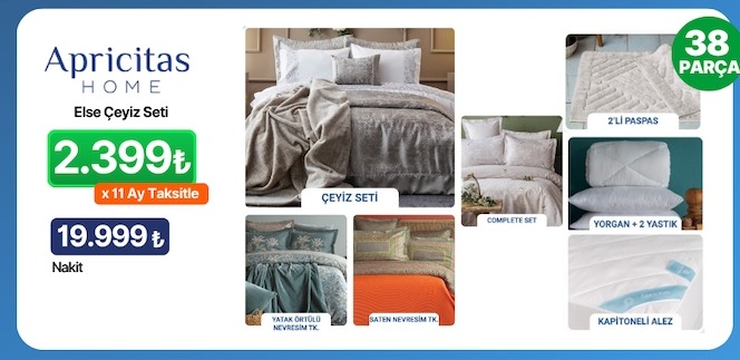 Apricitas Home Else Çeyiz Seti 38 Parça
