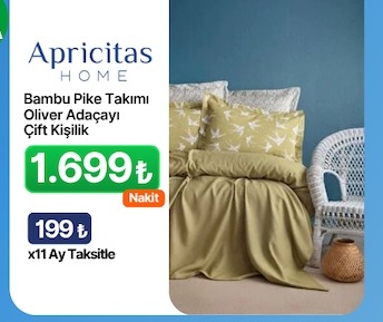 Apricitas Home Bambu Pike Takımı Oliver Adaçayı Çift Kişilik