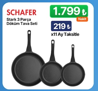 Scafer Stark 3 Parça Döküm Tava Seti