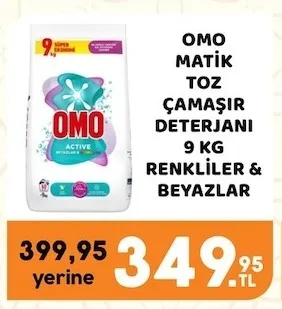 Omo Matik Toz Çamaşır Deterjanı 9 Kg Renkliler & Beyazlar