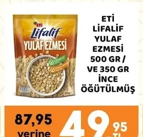 Eti Lifalif Yulaf Ezmesi 500 Gr/ Ve 350 Gr İnce Öğütülmüş