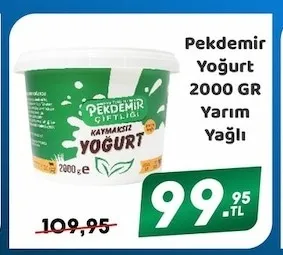 Pekdemir Yoğurt 2000 Gr Yarım Yağlı