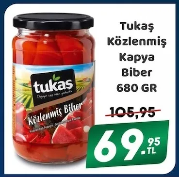 Tukaş Közlenmiş Kapya Biber 680 Gr