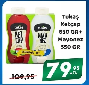 Tukaş Ketçap 650 Gr+ Mayonez 550 Gr