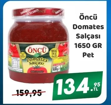 Öncü Domates Salçası 1650 Gr Pet