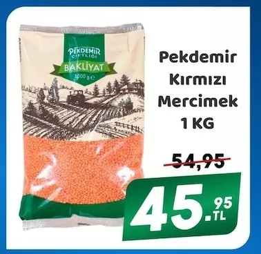 Pekdemir Kırmızı Mercimek 1 Kg