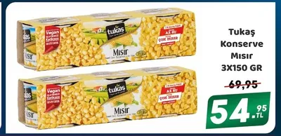 Tukaş Konserve Mısır 3X150 Gr