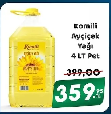 Komili Ayçiçek Yağı 4 Lt Pet