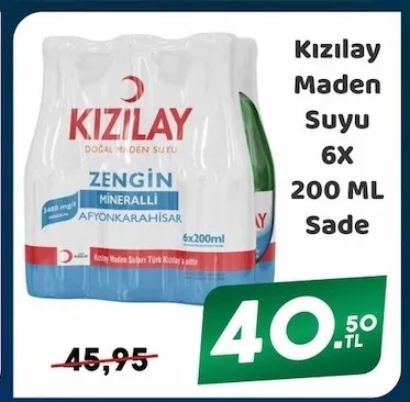 Kızılay Maden Suyu 6X200 Ml Sade