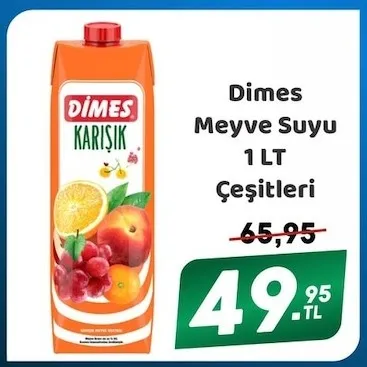 Dimes Meyve Suyu 1 Lt Çeşitleri
