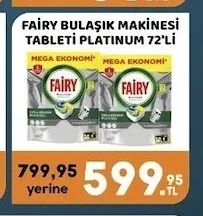 Fairy Bulaşık Makinesi Tableti Platinum 72'Li