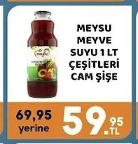 Meysu Meyve Suyu 1 Lt Çeşitleri Cam Şişe