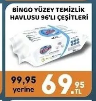 Bingo Yüzey Temizlik Havlusu 96'Lı Çeşitleri