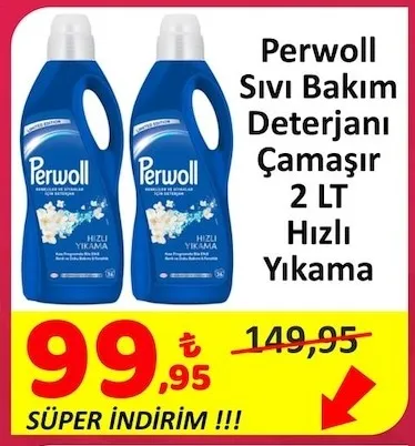 Perwoll Sıvı Bakım Deterjanı Çamaşır 2 Lt Hızlı Yıkama