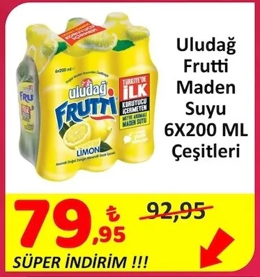 Uludağ Frutti Maden Suyu 6X200 Ml Çeşitleri