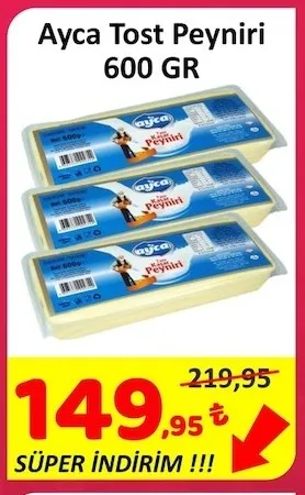Ayca Tost Peyniri 600 Gr
