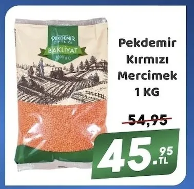 Pekdemir Kırmızı Mercimek 1 Kg