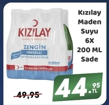 Kızılay Maden Suyu 6X 200 Ml Sade