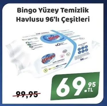 Bingo Yüzey Temizlik Havlusu 96'Lı Çeşitleri