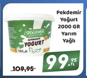 Pekdemir Yoğurt 2000 Gr Yarım Yağlı