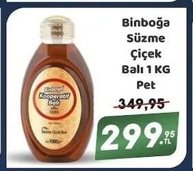 Binboğa Süzme Çiçek Balı 1 Kg Pet