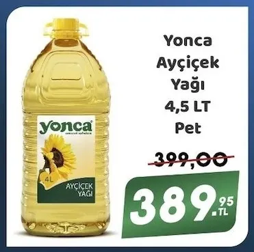 Yonca Ayçiçek Yağı 4,5 Lt Pet