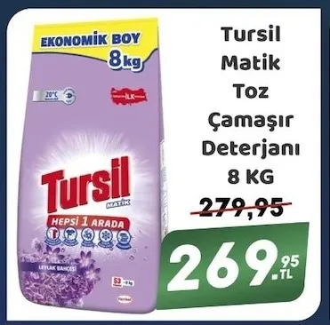 Tursil Matik Toz Çamaşır Deterjanı 8 Kg