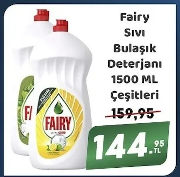 Fairy Sıvı Bulaşık Deterjanı 1500 Ml Çeşitleri