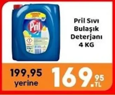Pril Sıvı Bulaşık Deterjanı 4 Kg