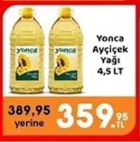 Yonca Ayçiçek Yağı 4,5 Lt