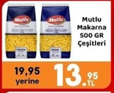 Mutlu Makarna 500 Gr Çeşitleri