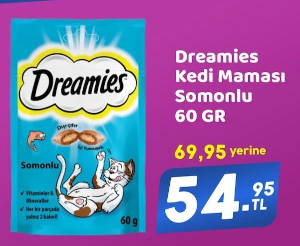 Dreamies Kedi Maması Somonlu 60 Gr