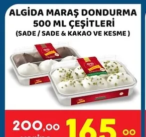 Algida Maraş Dondurma 500 Ml Çeşitleri