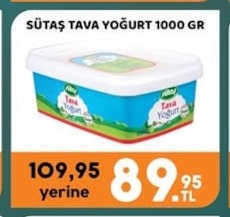 Sütaş Tava Yoğurt 1000 Gr