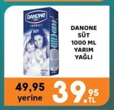Danone Süt 1000 Ml Yarım Yağlı
