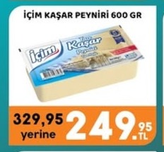 İçim Kaşar Peyniri 600 Gr