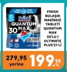 Finish Bulaşık Makinesi Tableti Quantum Max 30'Lu/ Ultimate Plus'27 Li
