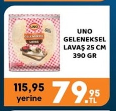 Uno Geleneksel Lavaş 25 Cm 390 Gr