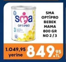Sma Optipro Bebek Mama 800 Gr No 2/3