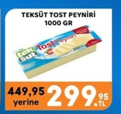 Teksüt Tost Peyniri 1000 Gr