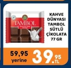 Kahve Dünyasi Tambol Sütlü Çikolata 77G