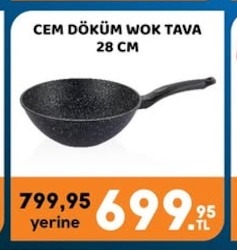 Cem Döküm Wok Tava 28 Cm