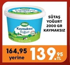 Sütaş Yoğurt 2000 Gr Kaymaksız