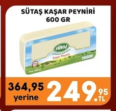 Sütaş Kaşar Peyniri 600 Gr