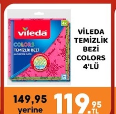 Vileda Temizlik Bezi Colors 4'Lü