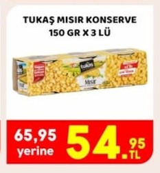 Tukaş Mısır Konserve 150 Gr X 3'Lü