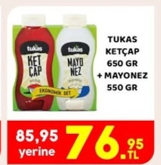 Tukas Ketçap 650 Gr + Mayonez 550 Gr